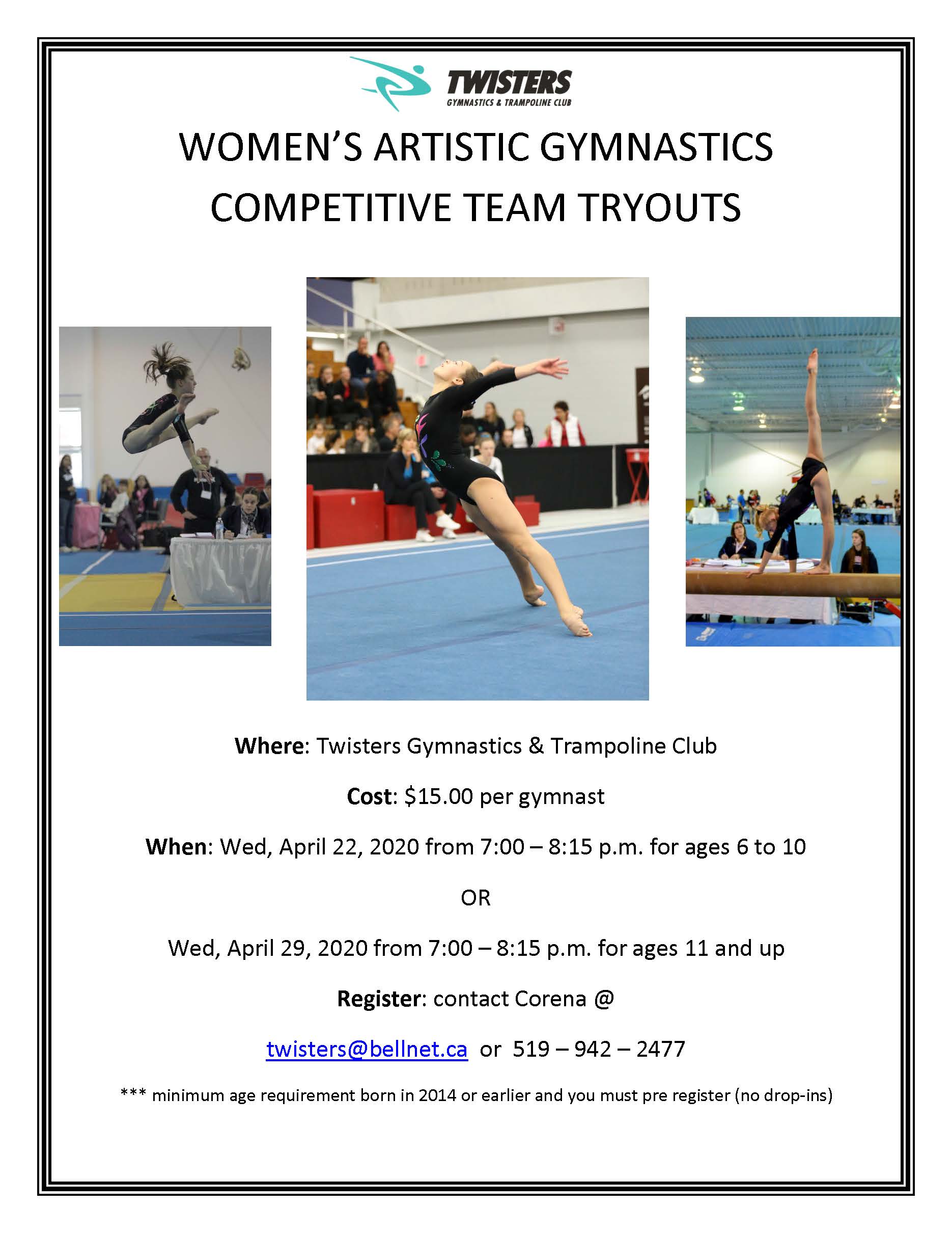 Team Tryouts Twisters Gymnastics & Trampoline Club
